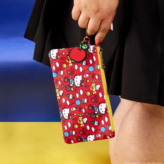 Sanrio Hello Kitty 50th Anniversary AllOver Print Nylon Zipper Pouch Wristlet Unisex Loungefly Bags and Wallets Sanrio Hello Kitty 50th Anniversary AllOver Print Nylon Zipper Pouch Wristlet Unisex Loungefly Bags and Wallets