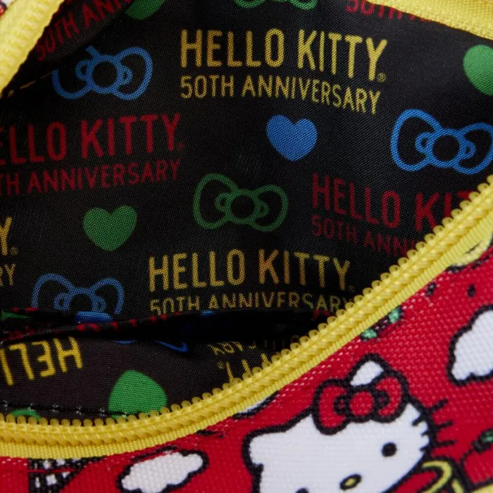 Sanrio Hello Kitty 50th Anniversary AllOver Print Nylon Zipper Pouch Wristlet Unisex Loungefly Bags and Wallets Sanrio Hello Kitty 50th Anniversary AllOver Print Nylon Zipper Pouch Wristlet Unisex Loungefly Bags and Wallets