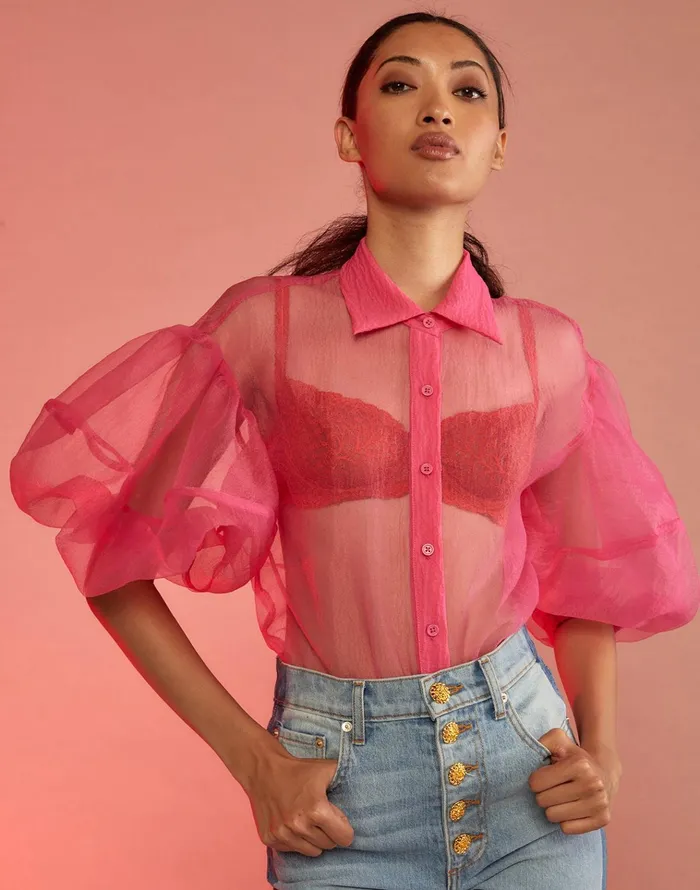 Sheer Bliss Blouse 8211 Htpnk Women Cynthia Rowley Tops