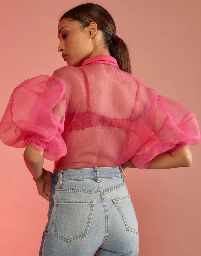 Sheer Bliss Blouse 8211 Htpnk Women Cynthia Rowley Tops