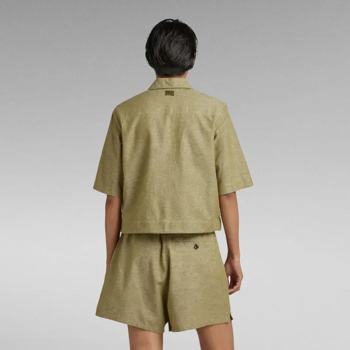 Shirts and Blouses Women GStar RAW 2 Pocket Cropped Shirt Avocadomilk