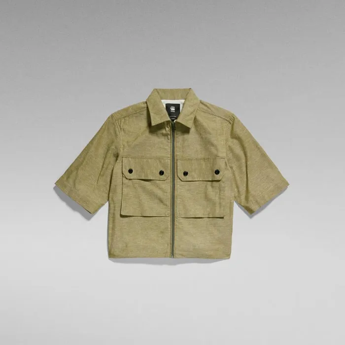Shirts and Blouses Women GStar RAW 2 Pocket Cropped Shirt Avocadomilk