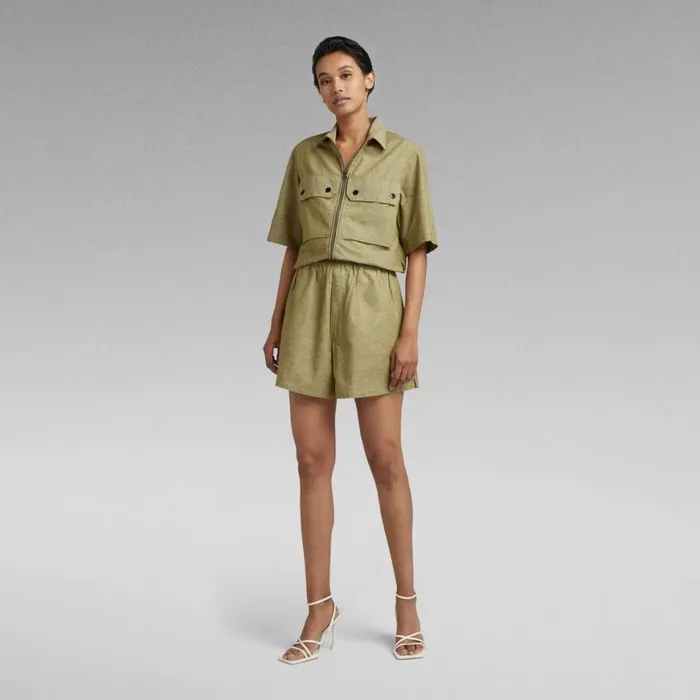 Shirts and Blouses Women GStar RAW 2 Pocket Cropped Shirt Avocadomilk