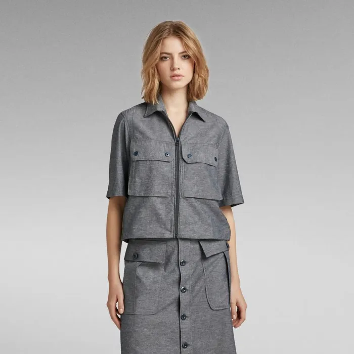 Shirts and Blouses Women GStar RAW 2 Pocket Cropped Shirt Salutemilk