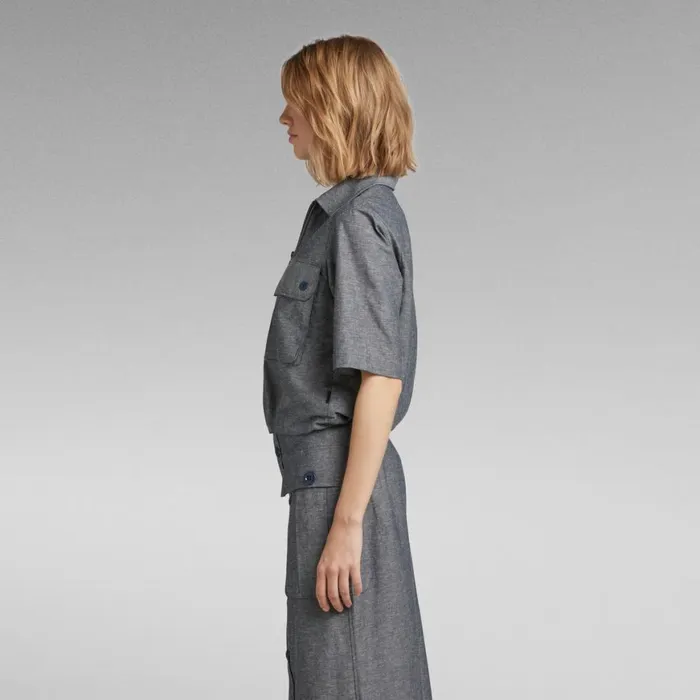 Shirts and Blouses Women GStar RAW 2 Pocket Cropped Shirt Salutemilk