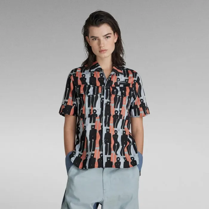 Shirts and Blouses Women GStar RAW Officer TShirt Iceberg Green Figures 32