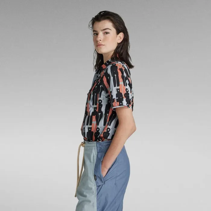 Shirts and Blouses Women GStar RAW Officer TShirt Iceberg Green Figures 32