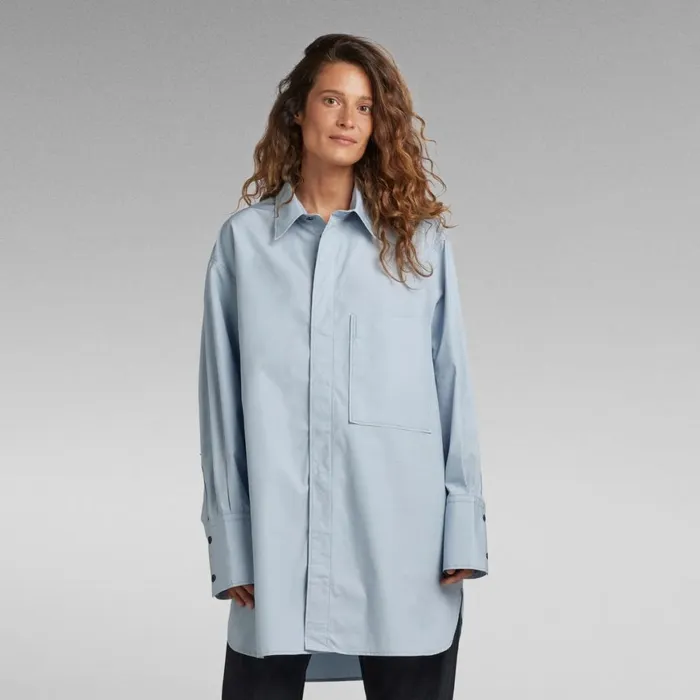 Shirts and Blouses Women GStar RAW Oversized Boyfriend Shirt Faze Blue