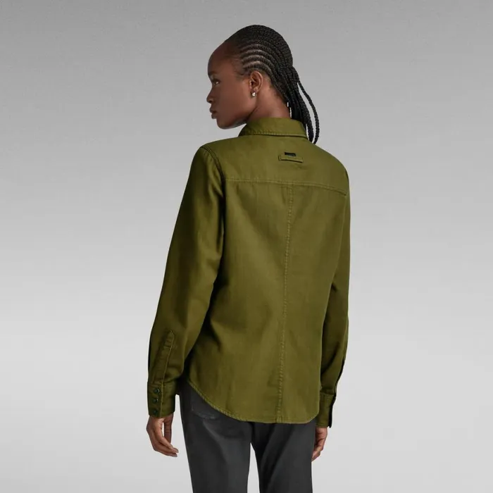 Shirts and Blouses Women GStar RAW Slim Shirt Dark Olive Garment Dyed