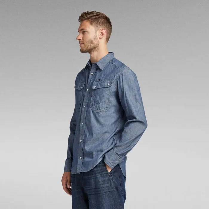Shirts and Blouses Women GStar RAW Unisex Vintage Slim Shirt Rinsed