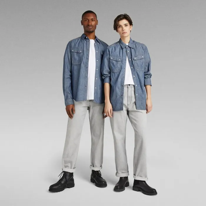 Shirts and Blouses Women GStar RAW Unisex Vintage Slim Shirt Rinsed