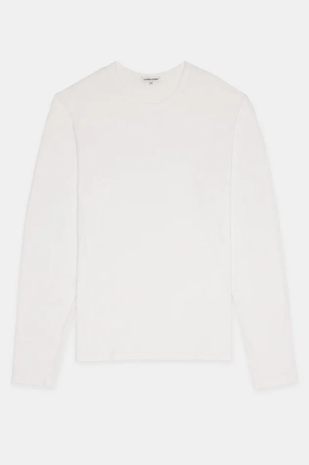 Shirts Men COTTON CITIZEN Classic Crew Long Sleeve Shirt White Shirts Men COTTON CITIZEN Classic Crew Long Sleeve Shirt White