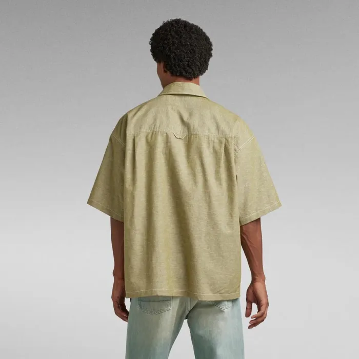 Shirts Men GStar RAW Oversized Boxy Shirt 1 Pocket Avocadomilk