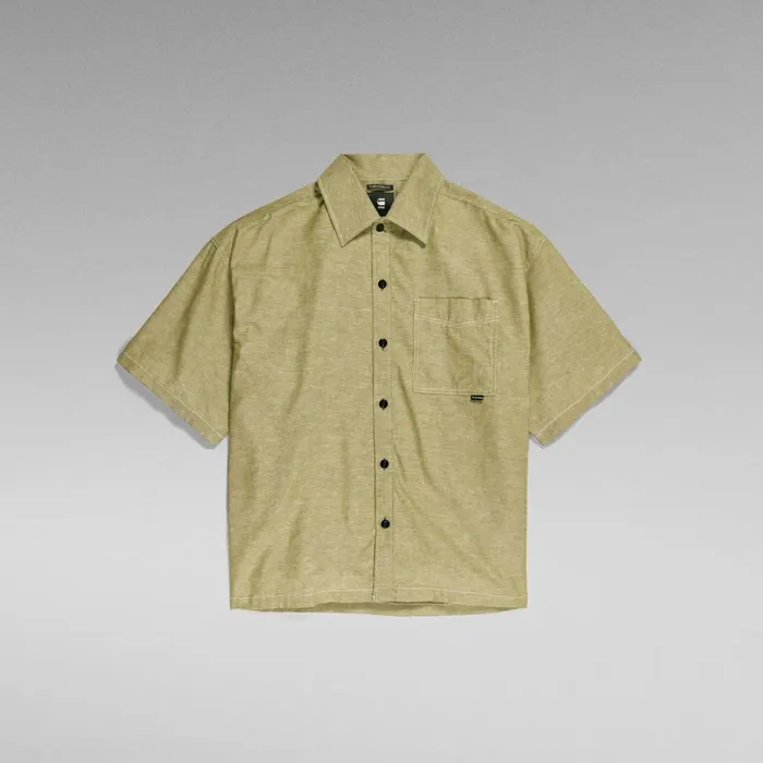 Shirts Men GStar RAW Oversized Boxy Shirt 1 Pocket Avocadomilk