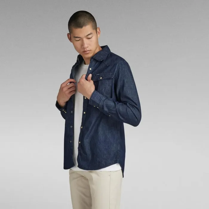 Shirts Men GStar RAW Unisex 3301 Slim Shirt Rinsed