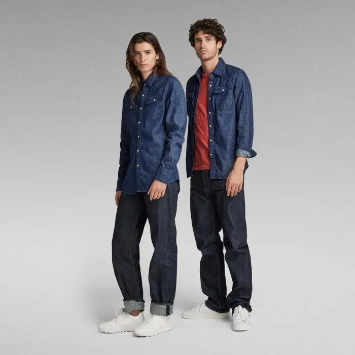 Shirts Men GStar RAW Unisex 3301 Slim Shirt Rinsed