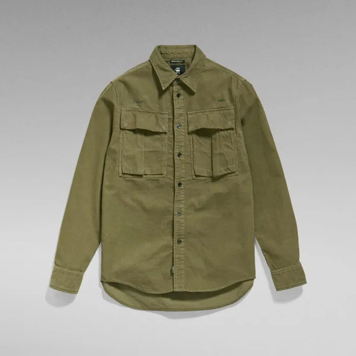 Shirts Men GStar RAW Unisex Submarine Regular Shirt Shadow Olive