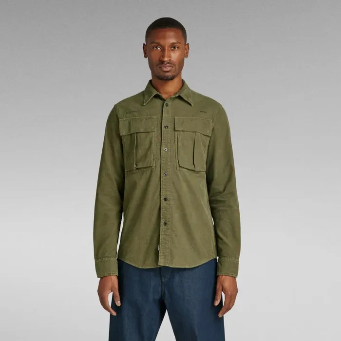 Shirts Men GStar RAW Unisex Submarine Regular Shirt Shadow Olive