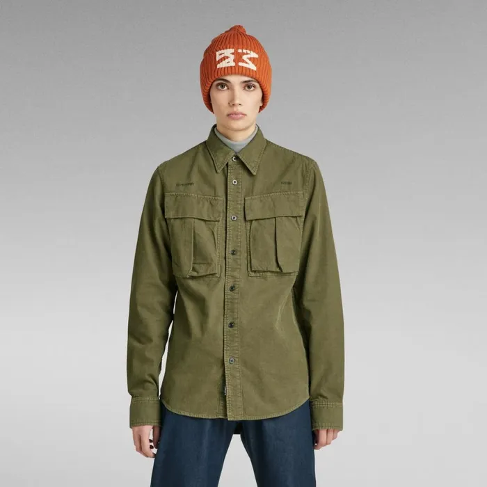 Shirts Men GStar RAW Unisex Submarine Regular Shirt Shadow Olive