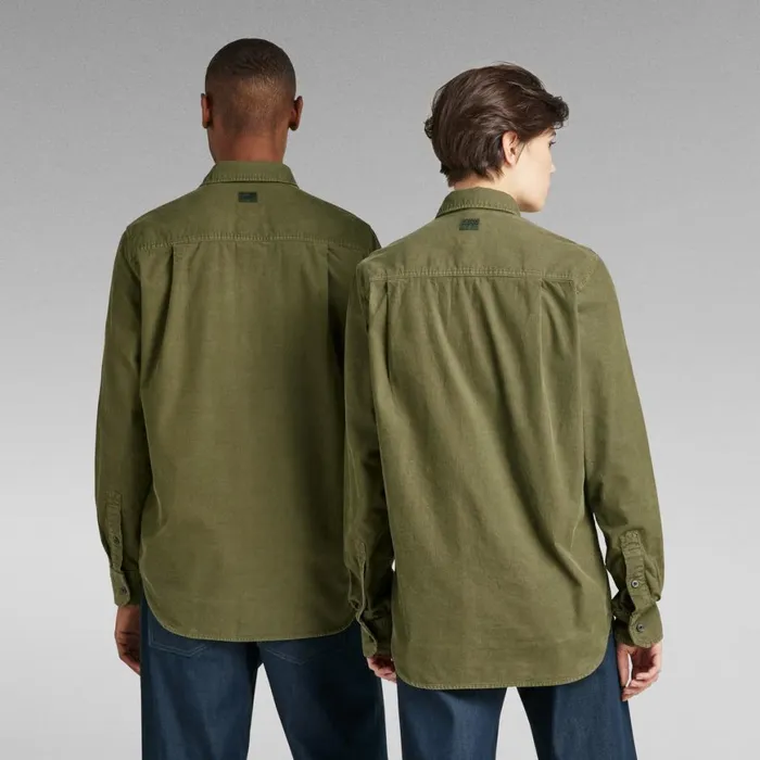 Shirts Men GStar RAW Unisex Submarine Regular Shirt Shadow Olive