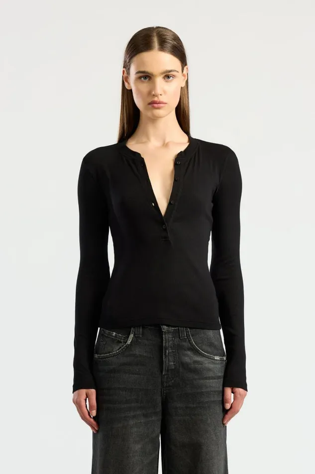 Shirts Women COTTON CITIZEN Verona Henley Jet Black