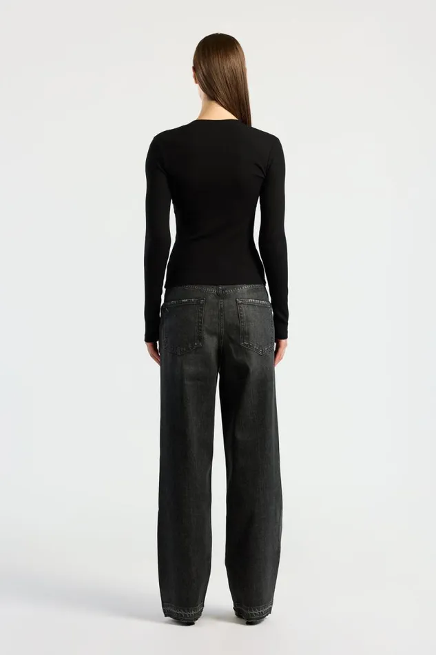 Shirts Women COTTON CITIZEN Verona Henley Jet Black Shirts Women COTTON CITIZEN Verona Henley Jet Black