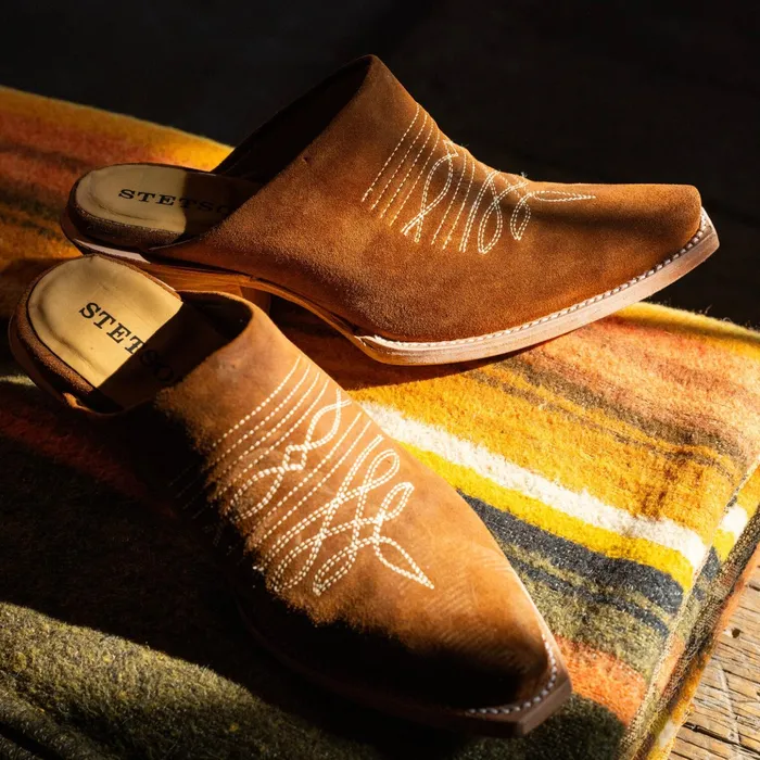 Shorties Women Stetson Reed Western Mules Brown