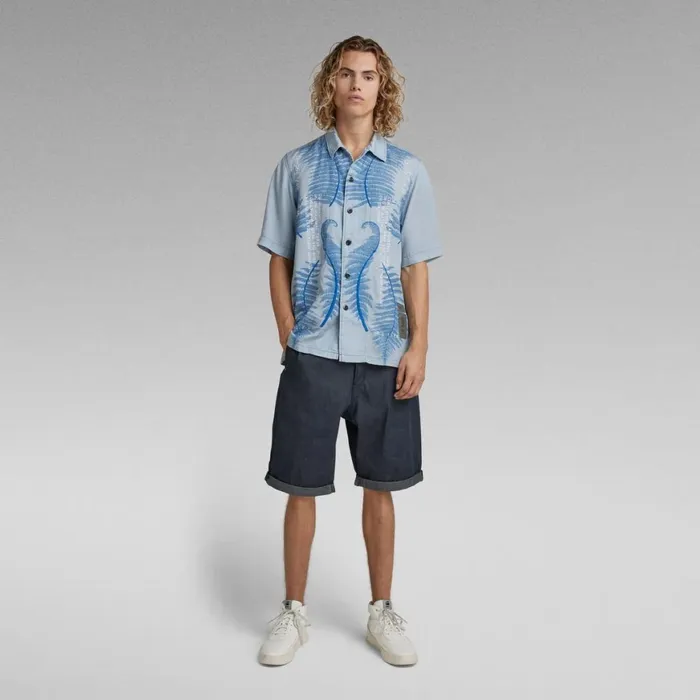 Shorts Men GStar RAW Pleated Relaxed Chino Shorts Raw Denim