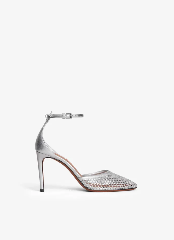 Silver HIGH FISHNET PUMPS Women Alaa Sandals