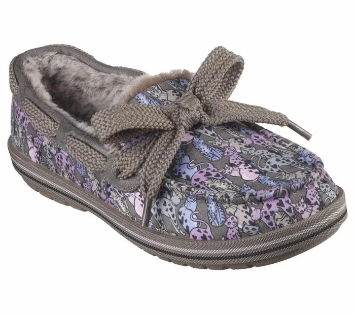 Skechers BOBS Too Cozy 8211 Cats Meow Taupe Multi Women SlipOns