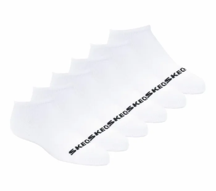 Skechers Cotton NoShow Socks 8211 6 Pack White WomenMenKids Socks