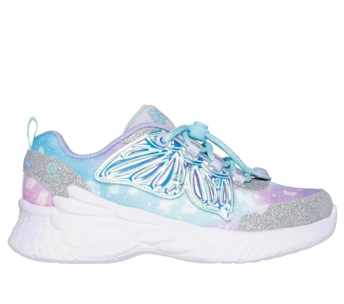 Skechers Dream Racer 8211 Wing Brites Silver Lavender Kids Athletic Shoes and Sneakers Skechers Dream Racer 8211 Wing Brites Silver Lavender Kids Athletic Shoes and Sneakers