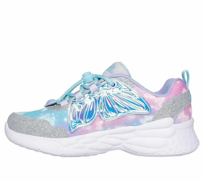Skechers Dream Racer 8211 Wing Brites Silver Lavender Kids Athletic Shoes and Sneakers Skechers Dream Racer 8211 Wing Brites Silver Lavender Kids Athletic Shoes and Sneakers