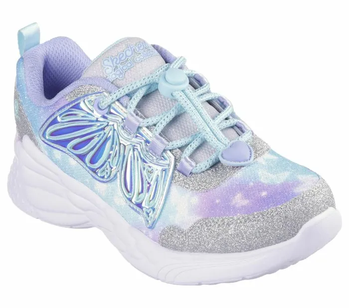 Skechers Dream Racer 8211 Wing Brites Silver Lavender Kids Athletic Shoes and Sneakers Skechers Dream Racer 8211 Wing Brites Silver Lavender Kids Athletic Shoes and Sneakers