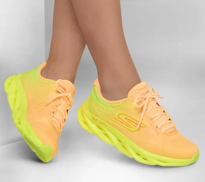 Skechers GO RUN Swirl Tech Speed 8211 Ultimate Stride Orange Yellow Women Athletic Sneakers