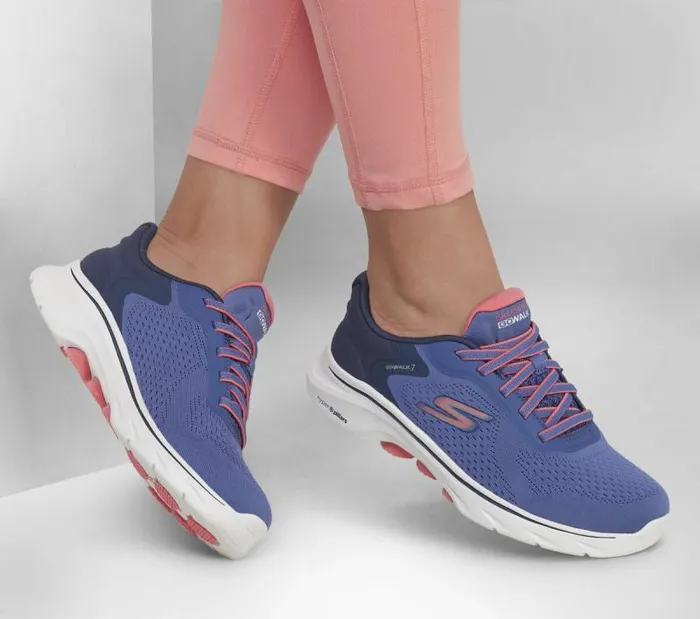 Skechers GO WALK 7 8211 Cosmic Waves Navy Coral Women Athletic Sneakers Skechers GO WALK 7 8211 Cosmic Waves Navy Coral Women Athletic Sneakers
