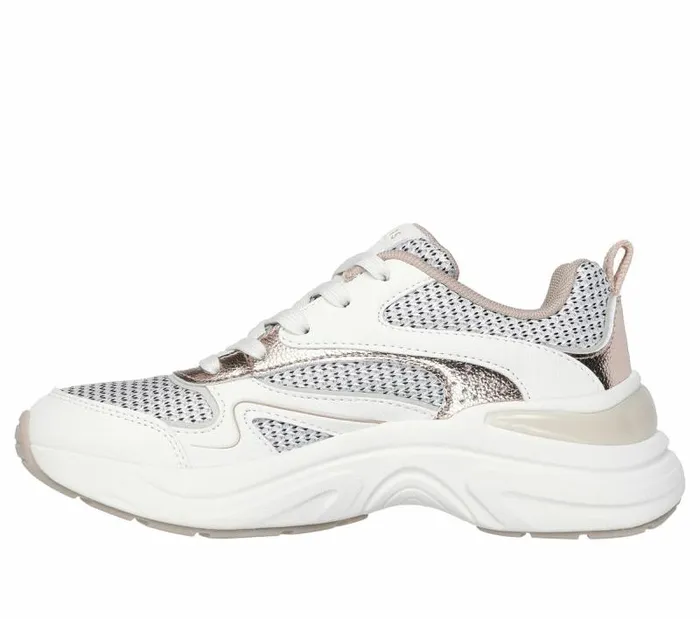 Skechers Hazel 8211 Metallic Soiree White Gold Women Casual Sneakers Skechers Hazel 8211 Metallic Soiree White Gold Women Casual Sneakers