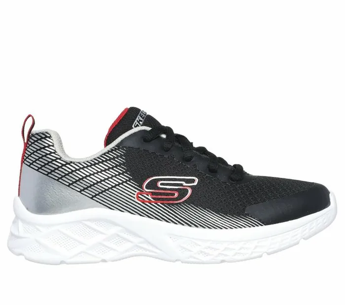 Skechers Microspec II 8211 Vovrix Black Red Kids Athletic Shoes and Sneakers