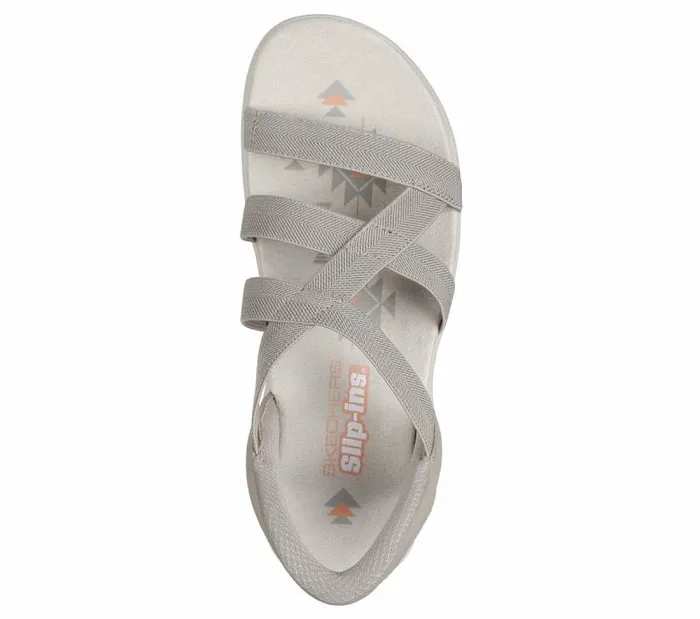 Skechers Skechers Slipins Reggae Slim 8211 Stretch Flex Taupe Women Sandals
