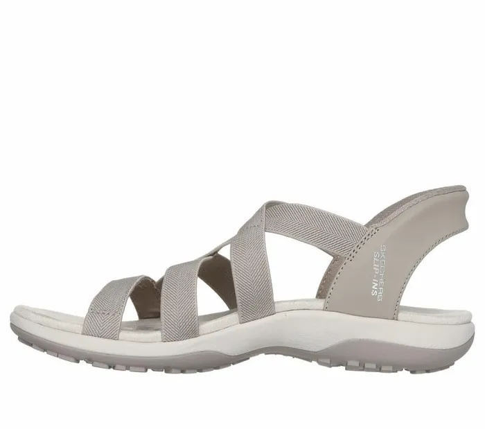 Skechers Skechers Slipins Reggae Slim 8211 Stretch Flex Taupe Women Sandals