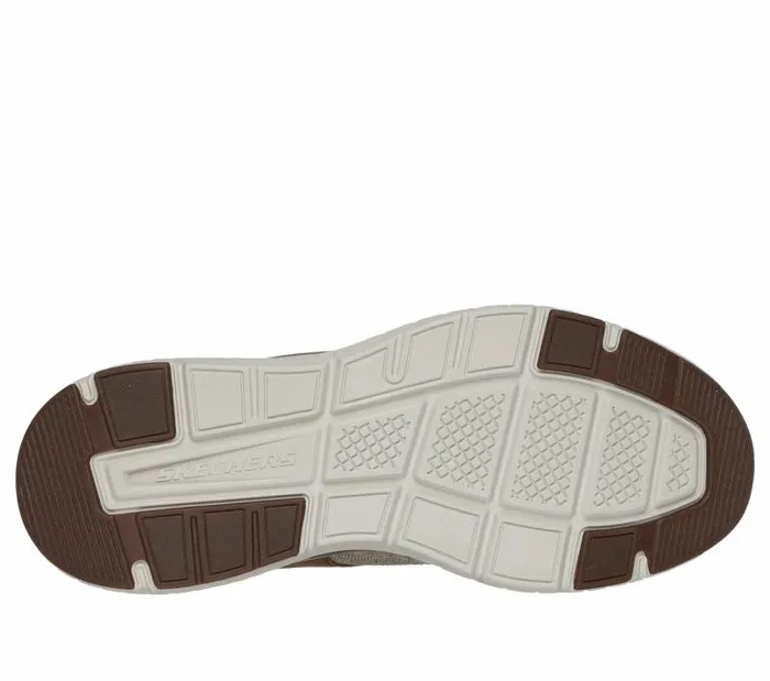 Skechers Skechers Slipins Relaxed Fit Arch Crosser 8211 Emeric Taupe Brown Men Casual Sneakers