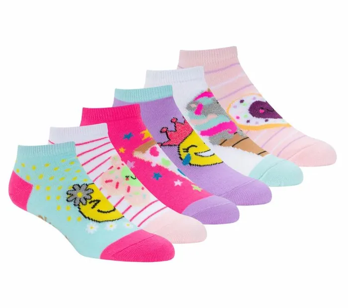 Skechers Smiley Floral Socks 8211 6 Pack Multi WomenMenKids Socks