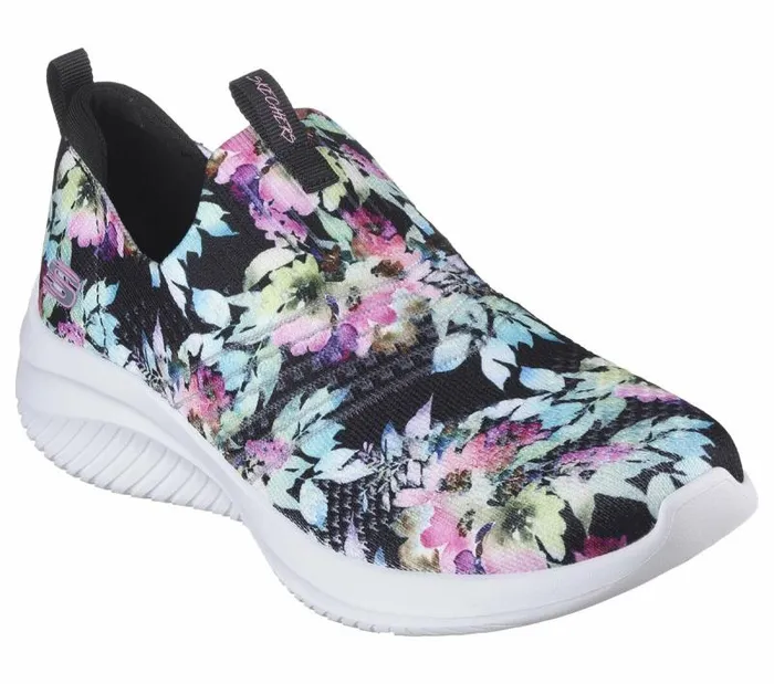 Skechers Ultra Flex 30 8211 Flower Road Black Multi Women Athletic Sneakers Skechers Ultra Flex 30 8211 Flower Road Black Multi Women Athletic Sneakers