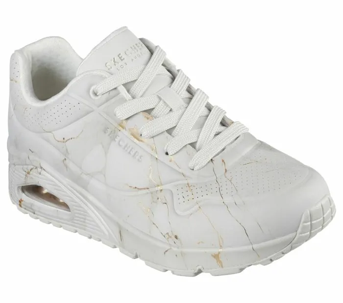 Skechers Uno 8211 Marble Marvel Off White Women Athletic Sneakers