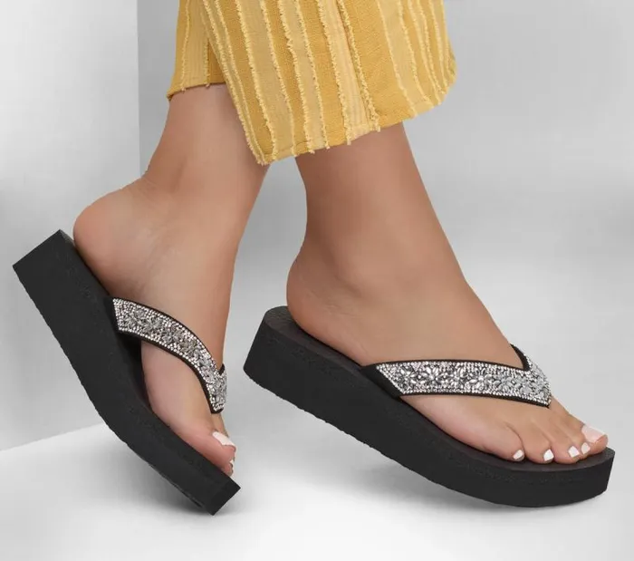 Skechers Vinyasa 8211 Wild Daisies Black Women Sandals