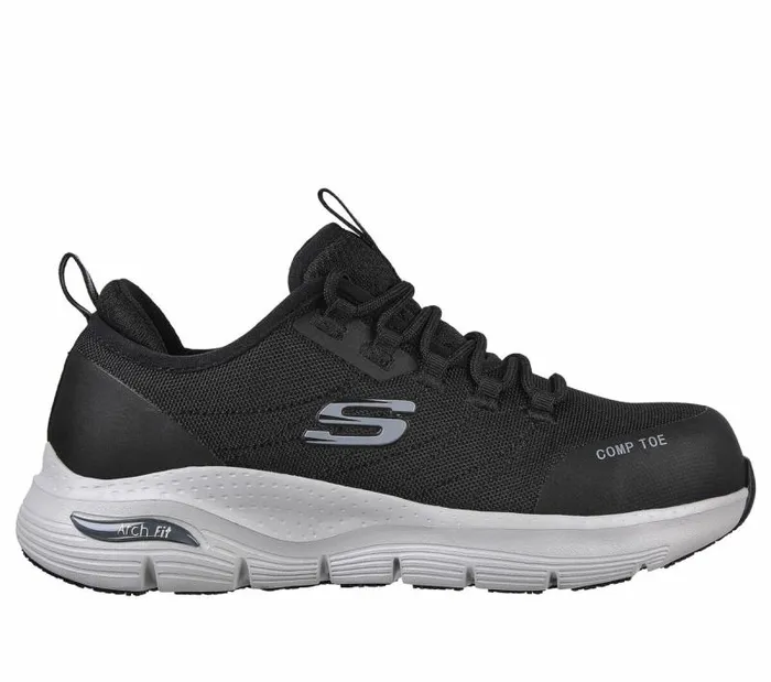 Skechers Work Arch Fit SR 8211 Ebinal Black Gray Women Work and Safety