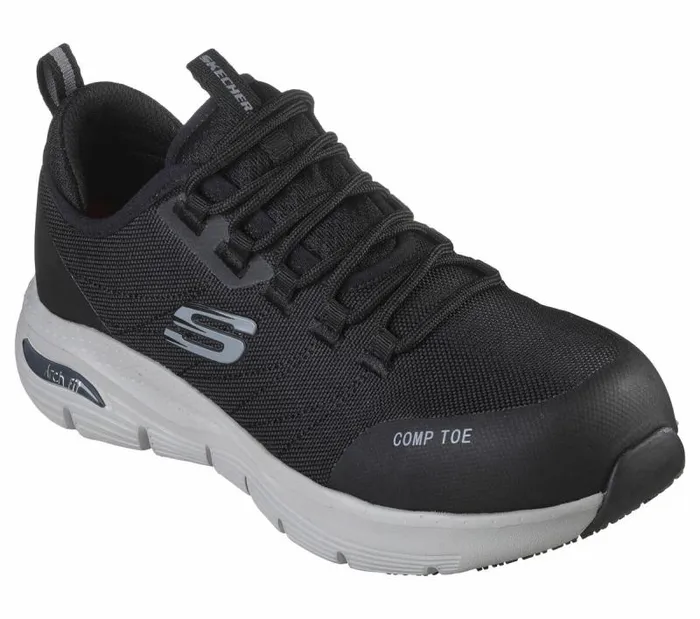 Skechers Work Arch Fit SR 8211 Ebinal Black Gray Women Work and Safety