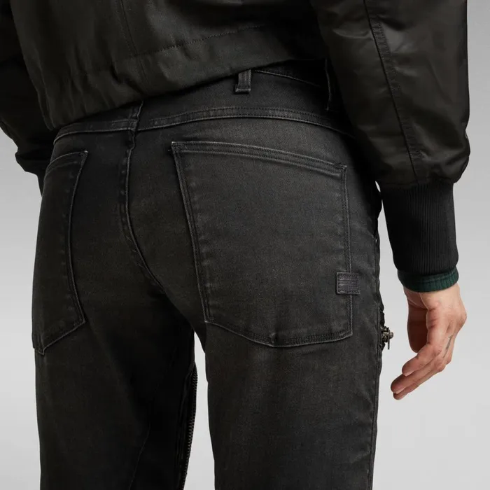 Skinny Men GStar RAW Air Defence Zip Skinny Jeans Dry Waxed Basalt