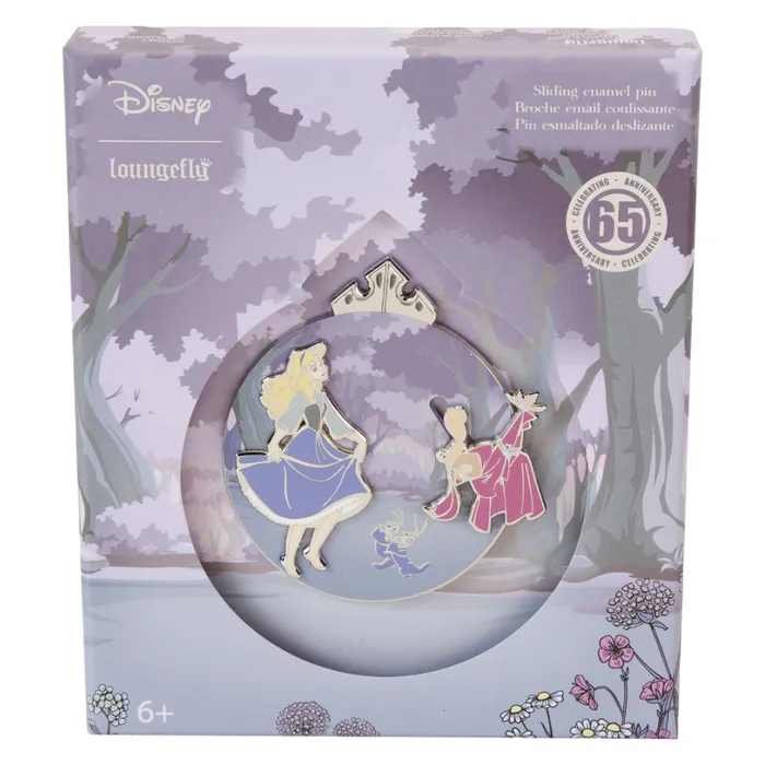 Sleeping Beauty 65th Anniversary Floral Scene 3 Unisex Loungefly Enamel Pins