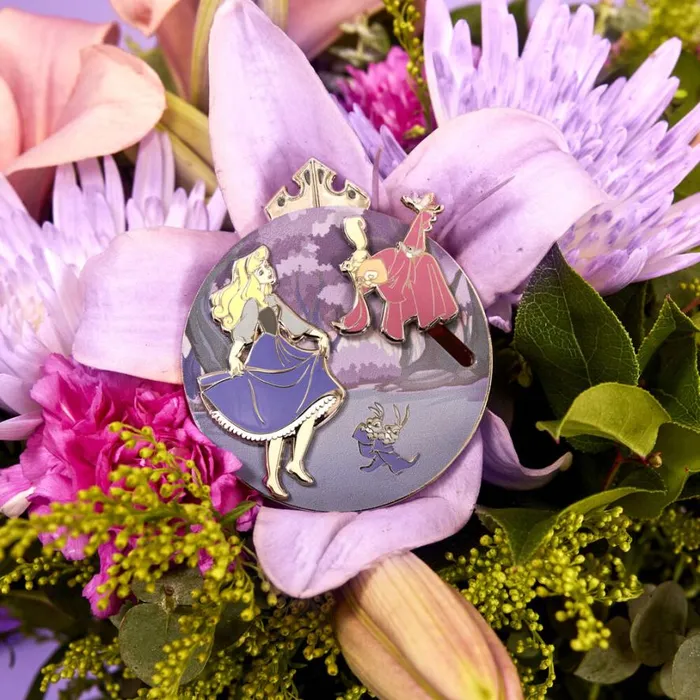 Sleeping Beauty 65th Anniversary Floral Scene 3 Unisex Loungefly Enamel Pins Sleeping Beauty 65th Anniversary Floral Scene 3 Unisex Loungefly Enamel Pins
